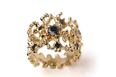 CORAL Black Gemstone Ring