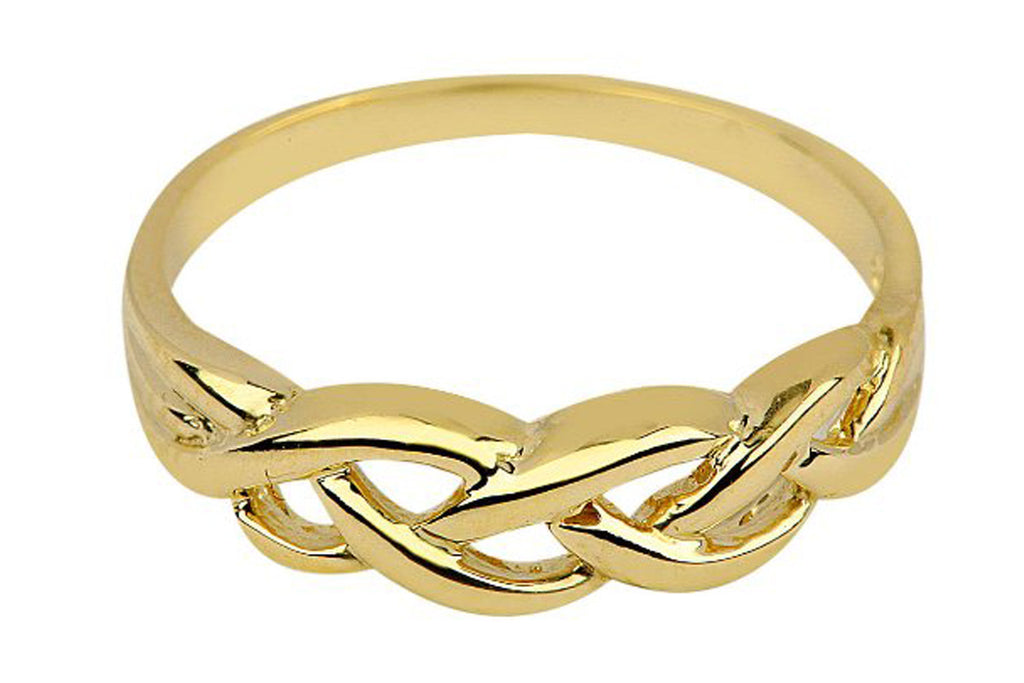 Dainty 14k Yellow Gold Infinity Celtic Knot Promise Ring for Women