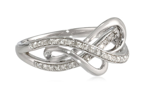 Sterling Silver 1/4cttw Diamond Heart Ring