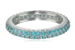 Myia Passiello Colors Swarovski Zirconia Turquoise Slim Stackable Ring, Size 6