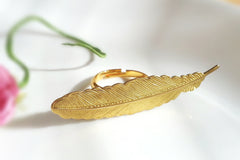 Gold Feather Ring