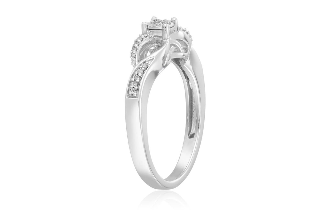 Sterling Silver Diamond Anniversary Ring (1/10 cttw, I-J Color, I2-I3 Clarity)