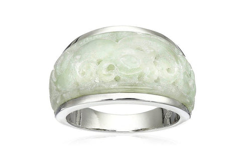 Sterling Silver Jade Ring, Size 7