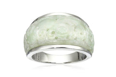 Sterling Silver Jade Ring, Size 7