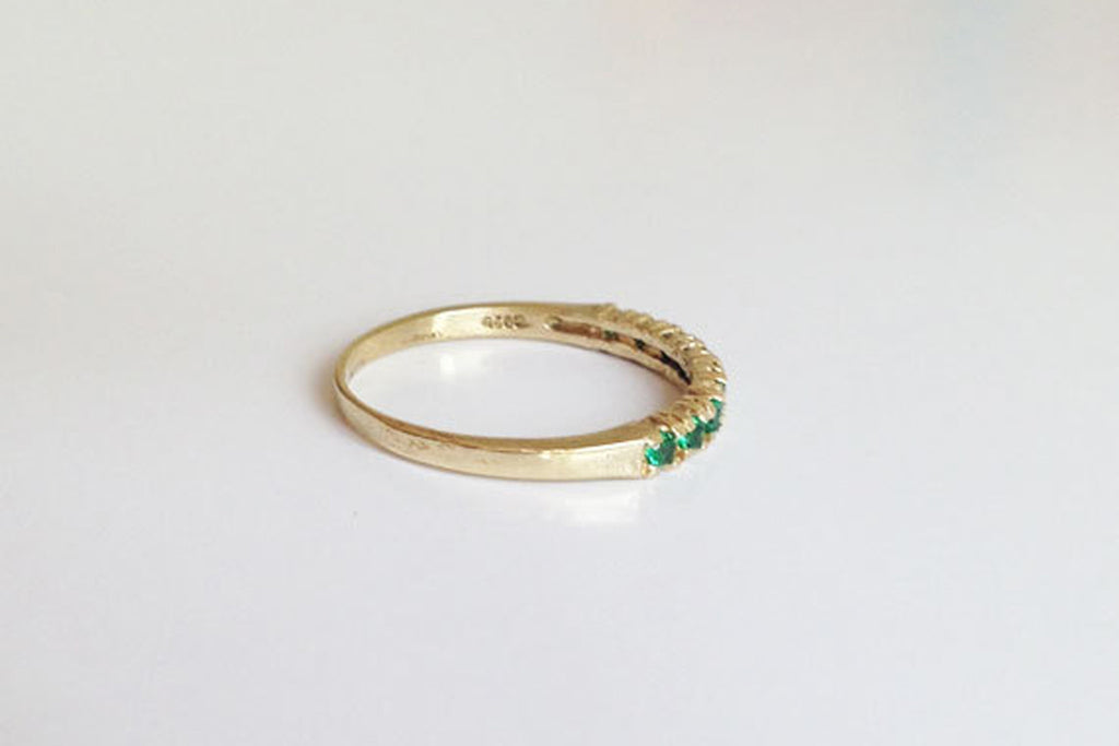 Emerald Ring - Half Eternity Ring
