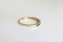 Emerald Ring - Half Eternity Ring