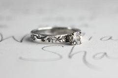 White sapphire engagement ring