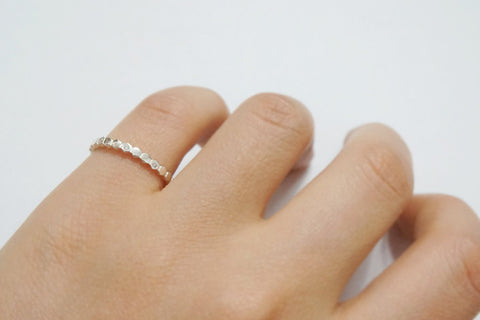 Silver CZ honeycomb ring