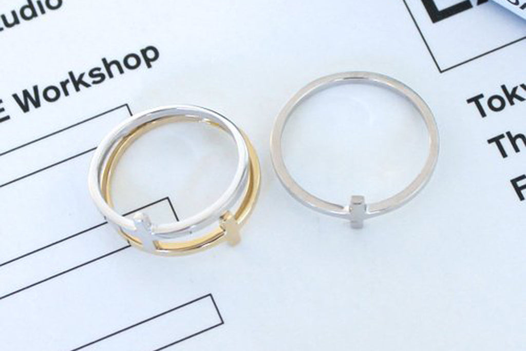 Sideways Cross Ring available in 14k Yellow or White Gold or Sterling Silver