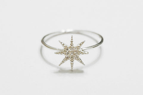 Silver snowflake ring