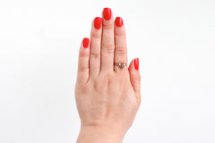 Antique Edwardian 10k Yellow Gold Genuine Sapphire & Seed Pearl Ring