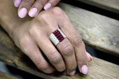 Beaded Ruby gemstone ring