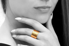 14k solid gold hammered ring