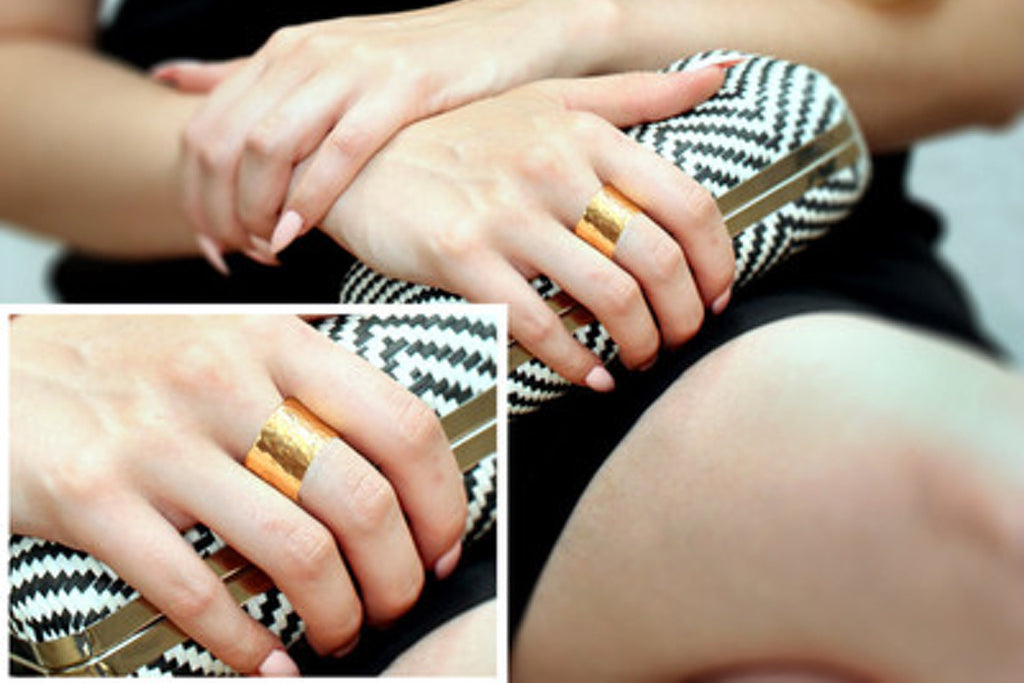 Hammered rose gold ring