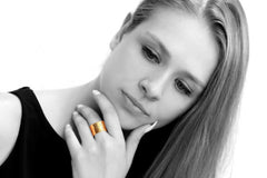 Hammered rose gold ring