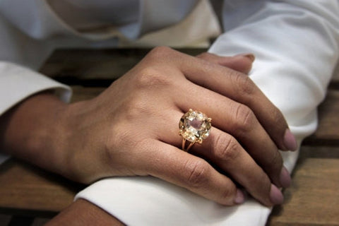 Brown topaz ring
