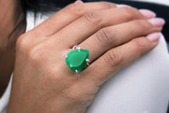 925 silver and green onyx ring