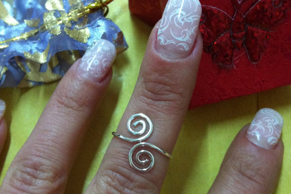 Set of two sterling silver knuckle rings