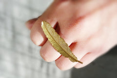 Gold Feather Ring