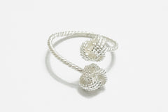 Silver knot adjustable ring