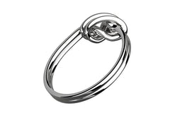 Silver Plated Celtic Double Love Knot Ring Symbolizes Unity and Protection