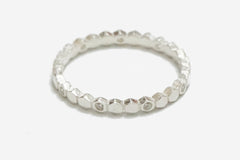 Silver CZ honeycomb ring