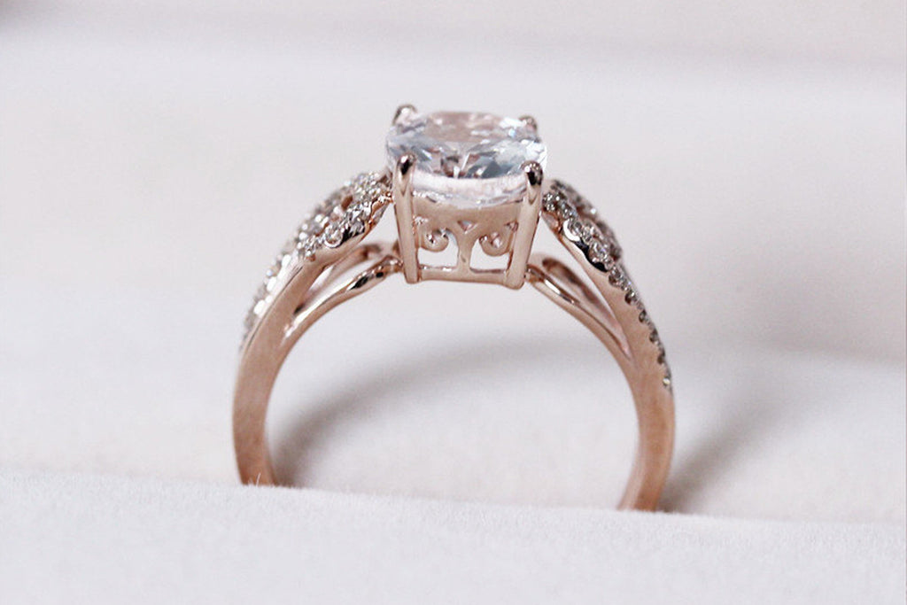 Diamond Morganite Wedding Ring