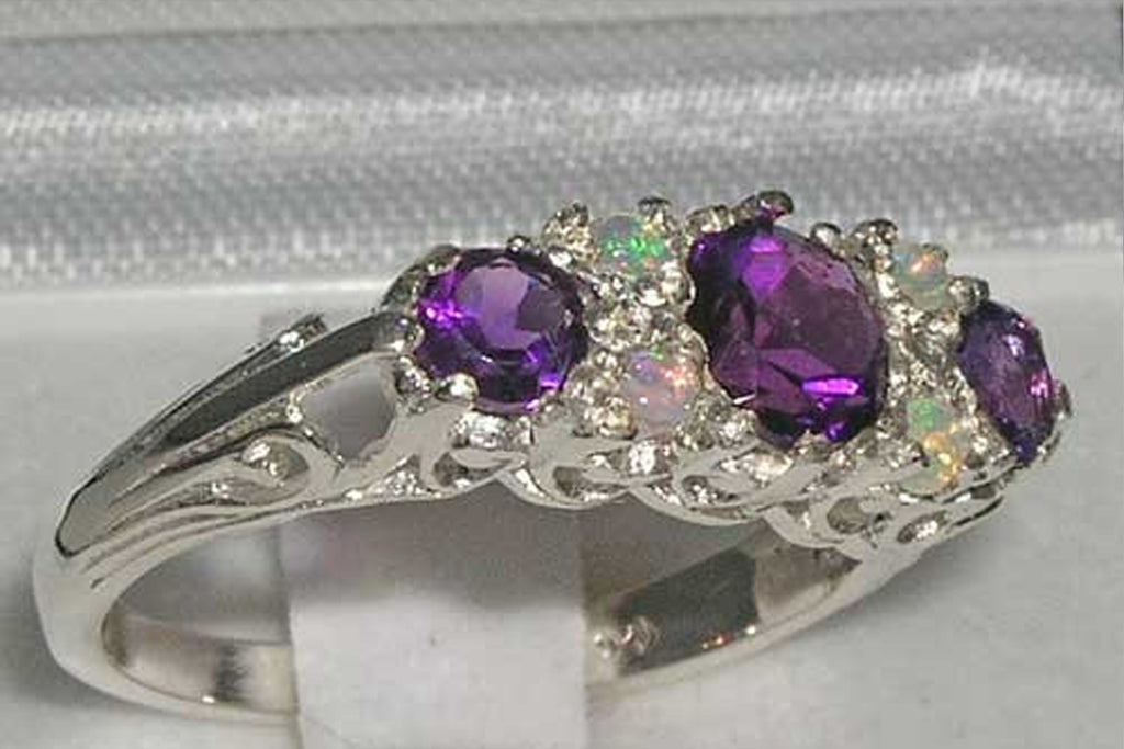 Victorian filigree trilogy style promise ring