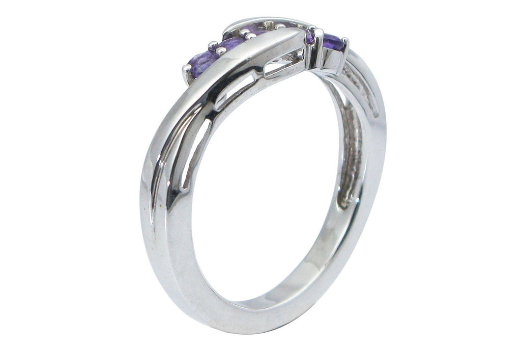 Sterling Silver Five-Stone Amethyst Ring