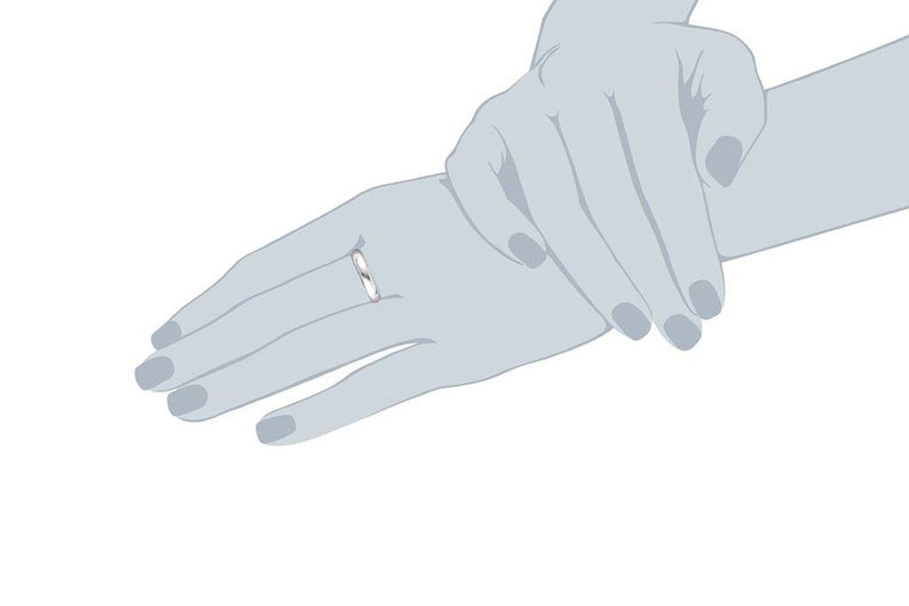 Sterling Silver Plain "Never Give Up" Engraved Inside Ring, Size 7