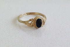 Delicate Gold Onyx Ring