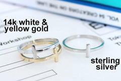 Sideways Cross Ring available in 14k Yellow or White Gold or Sterling Silver