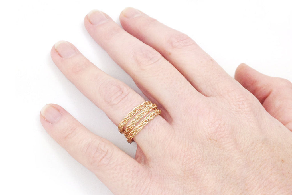 Unique wire crochet stack ring