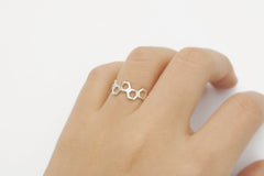 Silver honeycomb ring