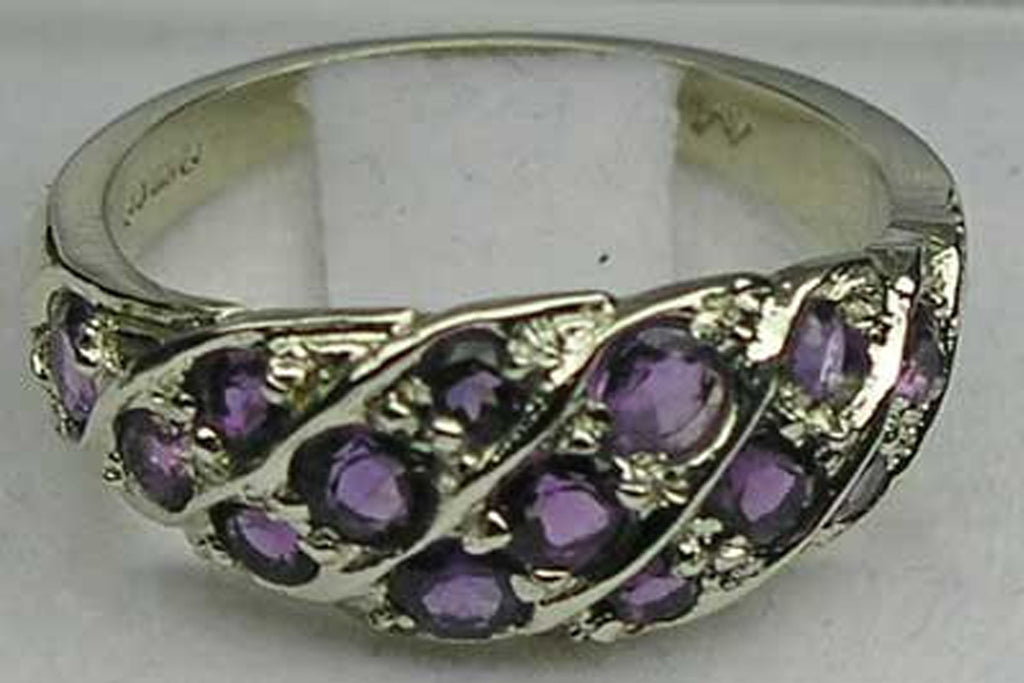 Purple amethyst cluster ring
