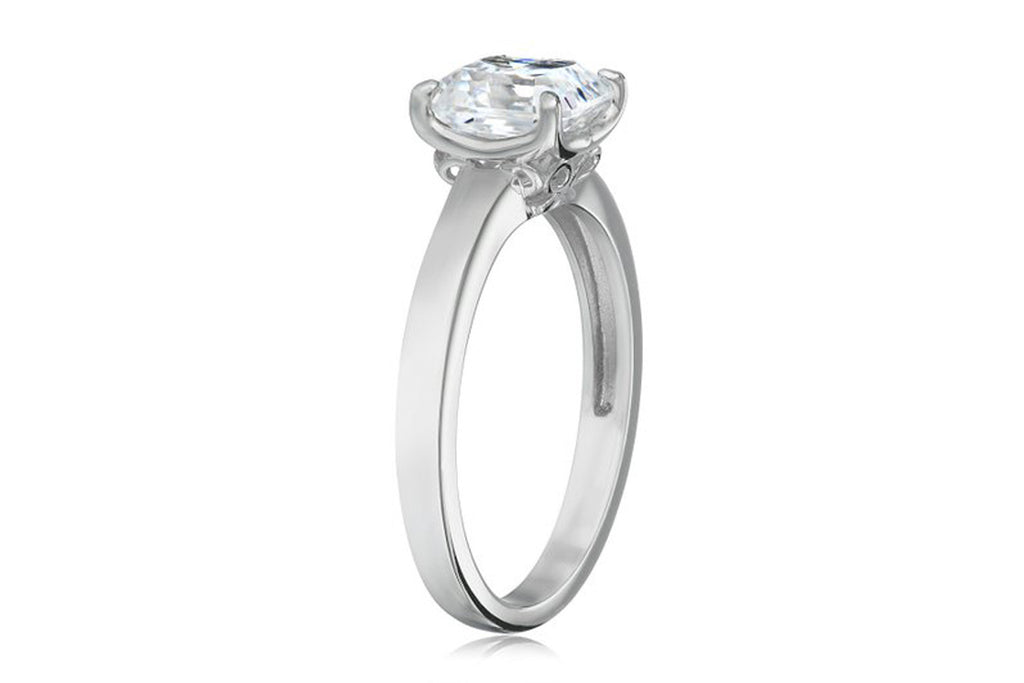 Platinum Plated Sterling Silver Swarovski Zirconia 2cttw Asher Solitaire Engagement Ring
