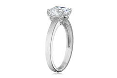 Platinum Plated Sterling Silver Swarovski Zirconia 2cttw Asher Solitaire Engagement Ring