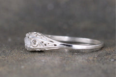 Antique Style Rough Diamond Engagement Ring