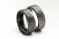 Love - Unique heart black ring set