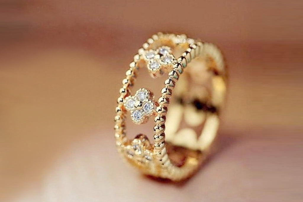 LV Style 14k Gold & Rose Gold Ring