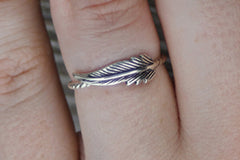 Sterling silver feather ring