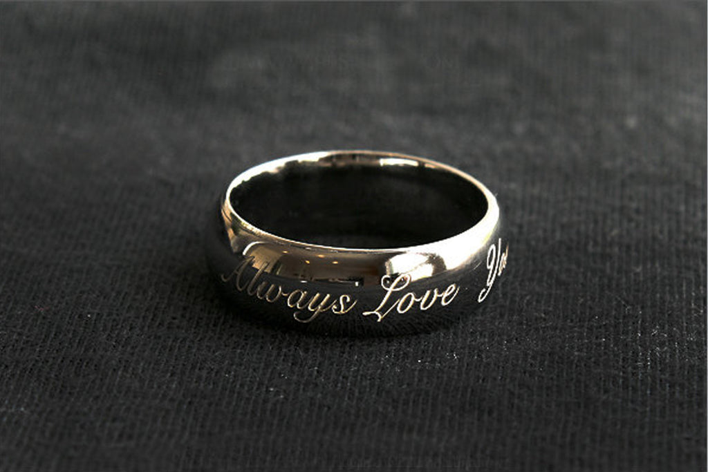 925 Sterling Silver with Black Ruthenium Plate 3-5 micron Stamped Ring