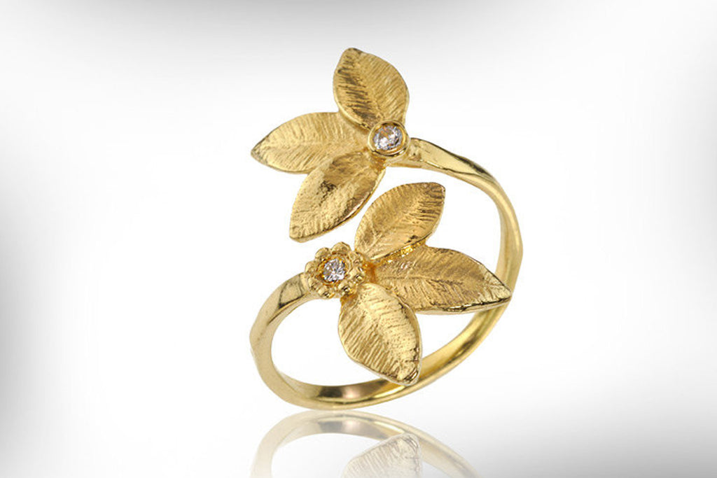 14k Gold Leaves ring