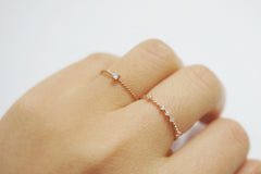 Silver tiny 2mm cz ring