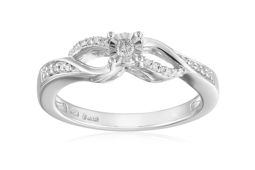 Sterling Silver Diamond Anniversary Ring (1/10 cttw, I-J Color, I2-I3 Clarity)