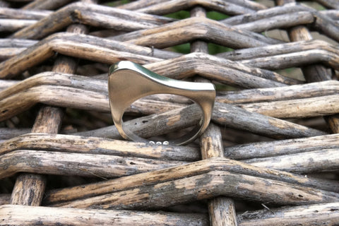 Geometric solid sterling silver ring