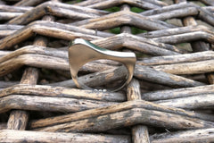 Geometric solid sterling silver ring