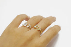 Silver music note ring