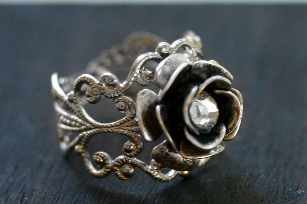 Sapphire Blue Rose Ring