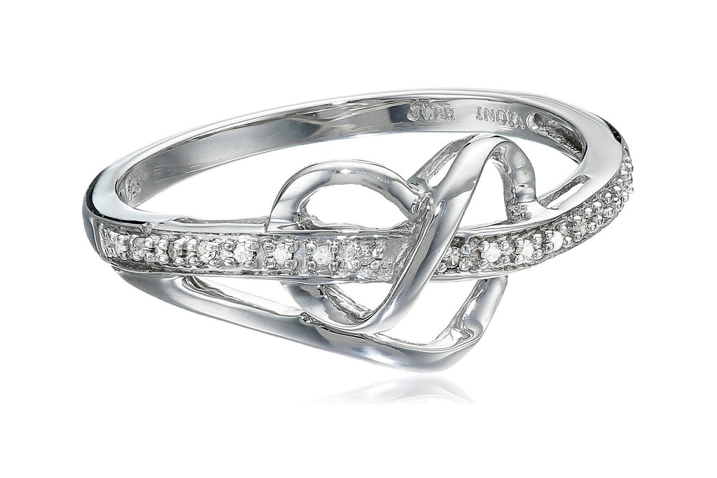 Sterling Silver Diamond Heart Ring (1/20 cttw, I-J Color, I3 Clarity)